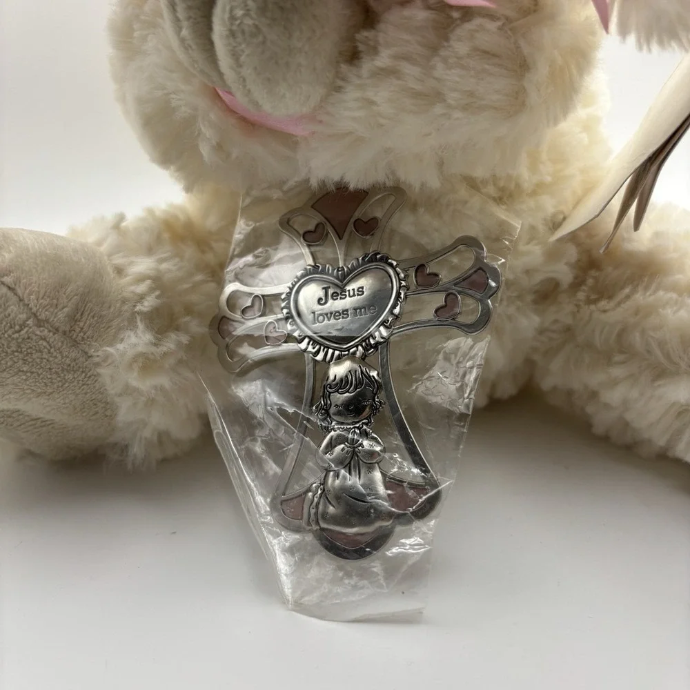 Ganz Serenity Lamb With Crib‎ Cross Christening or Baptism Gift (Girl, Pink)